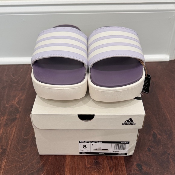 NEW Adidas Adilette Platform Slides Sandals Shoes Women’s sz 8 - Picture 6 of 8